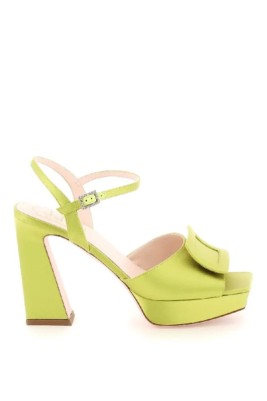 Stylish sandals for women with platform soles and trendy ankle straps-satin sandals