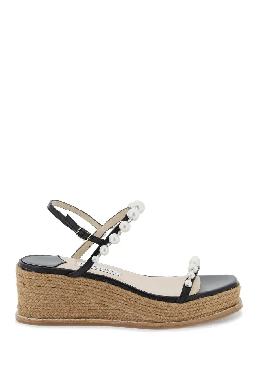 Casual sandals for women with buckle details and comfortable footbed for support-amatuus 60 wedge and pearl sandals