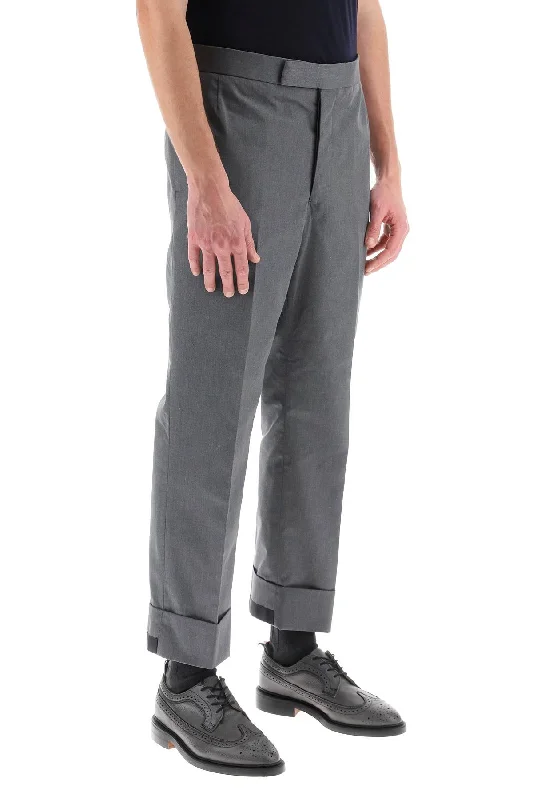 Stretch twill pants for flexible office comfort -cropped tailoring pants