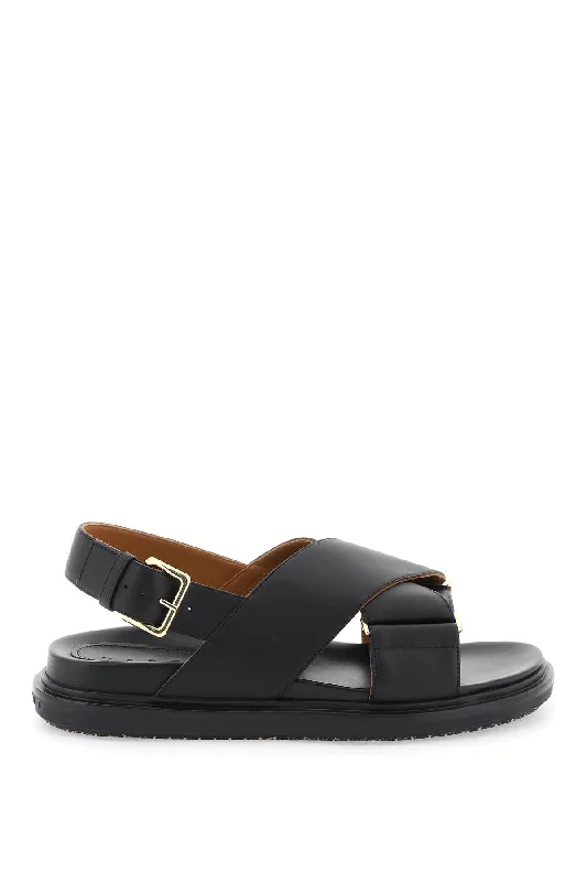 Stylish sandals for men with rubber footbed and adjustable strap for better fit-Marni fussbett leather sandals