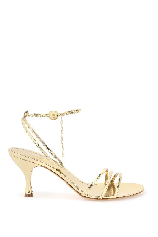 Elegant sandals for women with rhinestone detailing and wedge heels for dressy events-Salvatore ferragamo sandals with chain