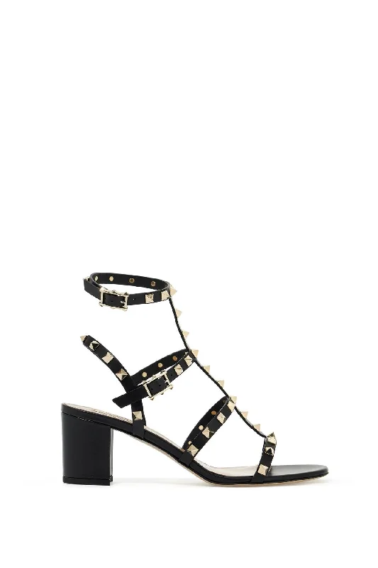 High-heeled sandals for women with open-toe design and fashionable embellishments-rockstud sandals