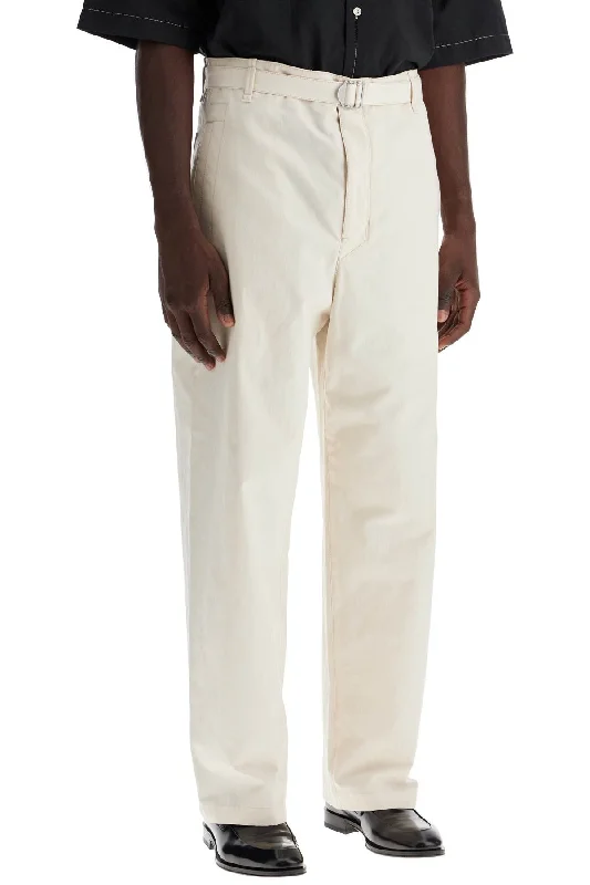 Athletic track pants for running training days -straight-cut pants with belt