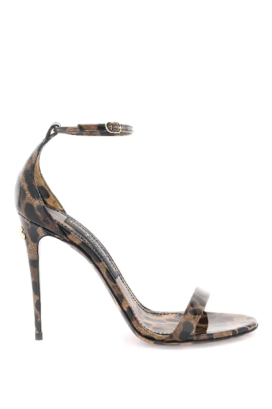 Fashionable sandals for women with animal print and chic buckle accents-Dolce & gabbana leopard print glossy leather sandals