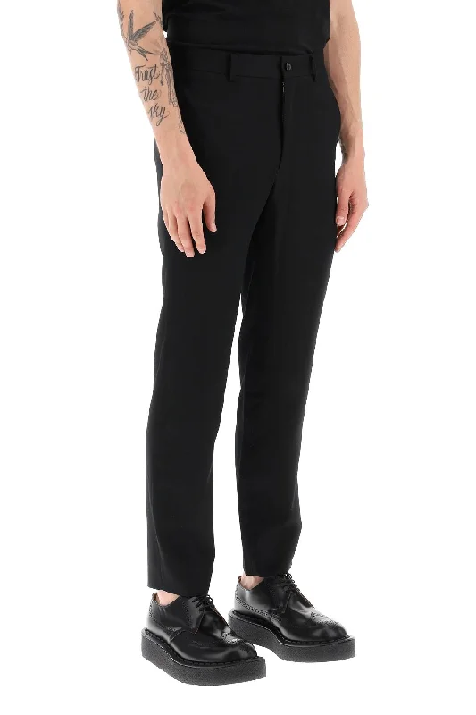 Stretchy skinny pants for figure-hugging appeal -light wool pants