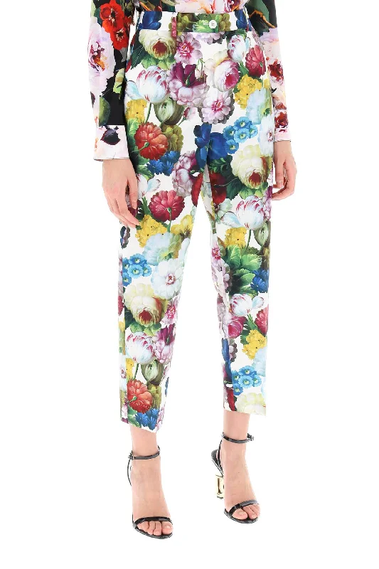 Tapered ankle pants for sleek modern silhouettes -nocturnal flower cigarette pants