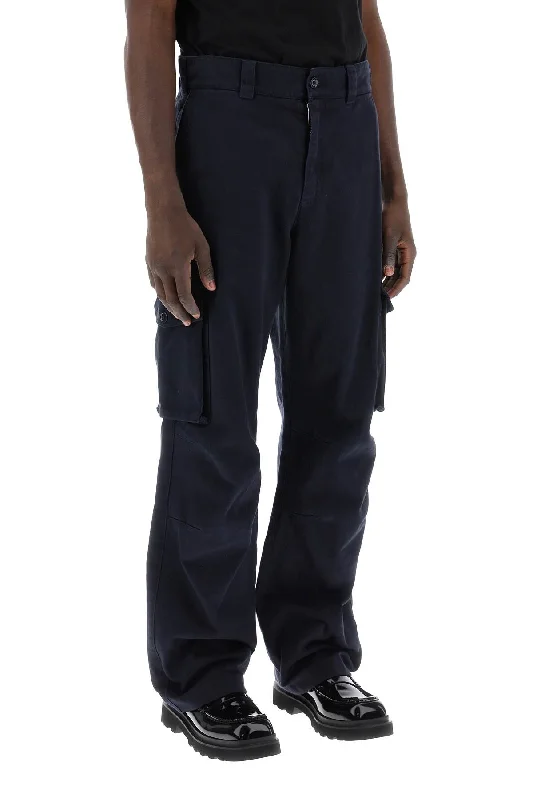 Adjustable waist pants for custom fit ease -cargo pants with logo plaque