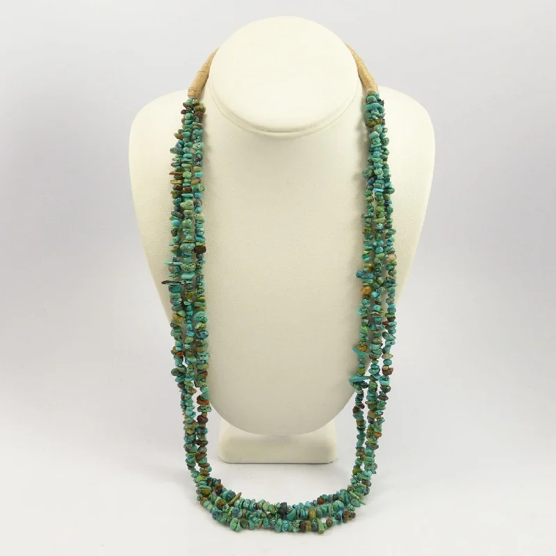 Necklaces and pendants with feather designs for a boho-chic, carefree vibe-Turquoise Bead Necklace