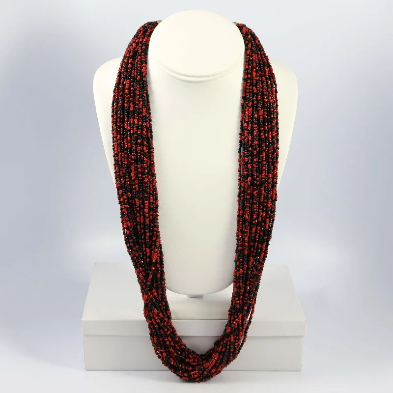 Stunning necklaces and pendants with ruby gemstones for a luxurious red hue-29 Strand Glass Bead Necklace