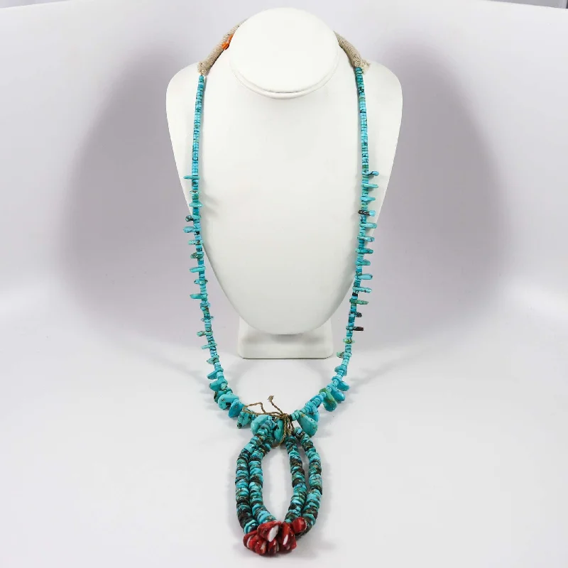 Unique necklaces and pendants with vintage-inspired designs for timeless appeal-Apache Blue Turquoise Jacla Necklace