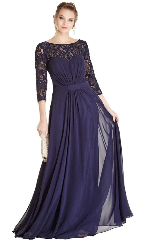 Plus size dresses for casual Fridays stay relaxed -Aspeed Design - Embellished Lace Mother of Bride A-line Dress