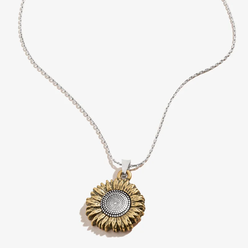 Layered necklaces and pendants for a trendy and fashionable stacked look-Sunflower Necklace, Expandable