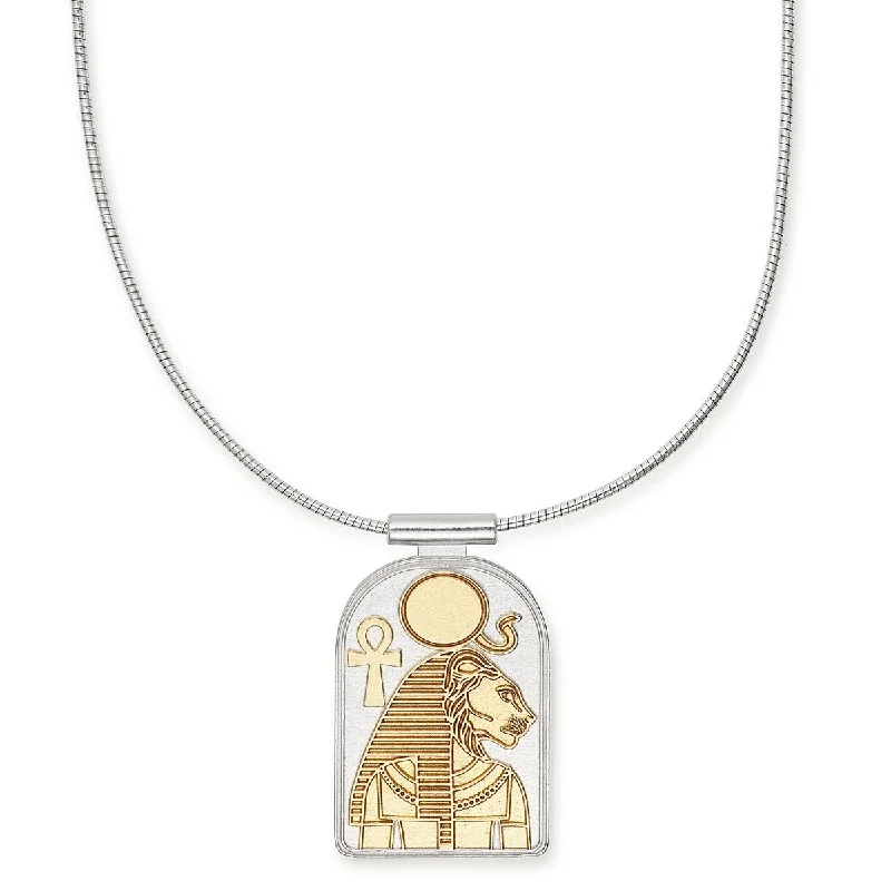 Necklaces and pendants with custom engravings for a personal, meaningful gift-Sekhmet Charm Necklace