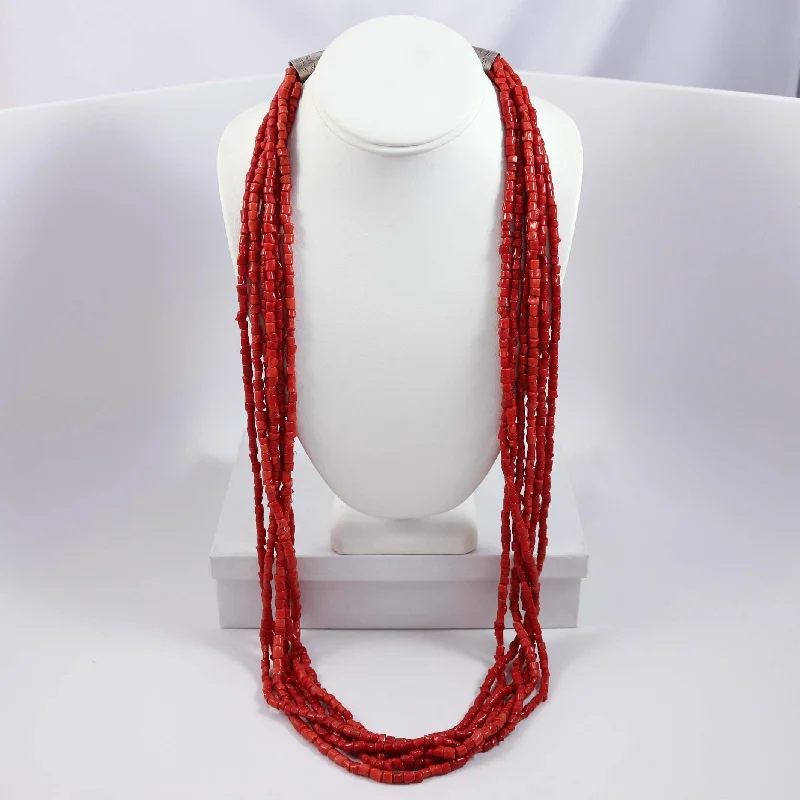 Beautiful necklaces and pendants with layered chains for a fashionable, chic look-Coral Necklace