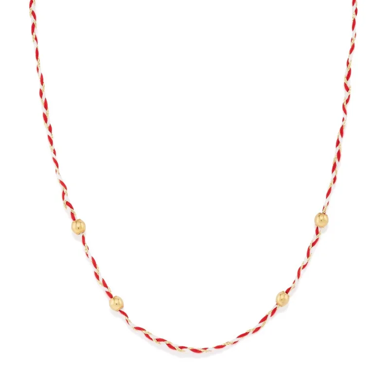 Best necklaces and pendants with crystal accents for a sparkling and elegant style-Red + White Precious Threads Necklace