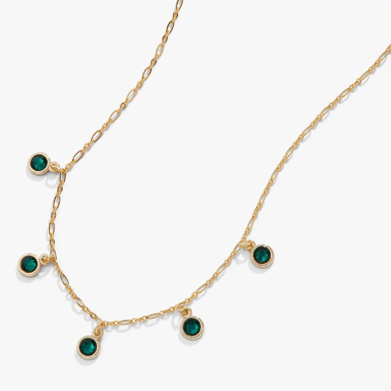 Beautiful necklaces and pendants with gemstone teardrops for an elegant effect-Multi-Crystal Necklace, Emerald