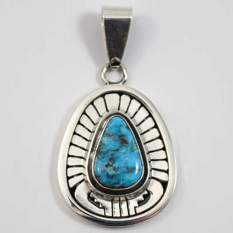 Personalized necklaces and pendants with name engravings for a custom touch-Morenci Turquoise Pendant