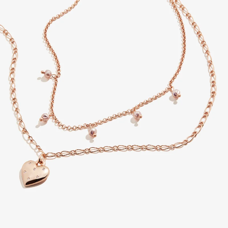 Best necklaces and pendants with sterling silver for an affordable yet stylish choice-Heart Layered Necklace