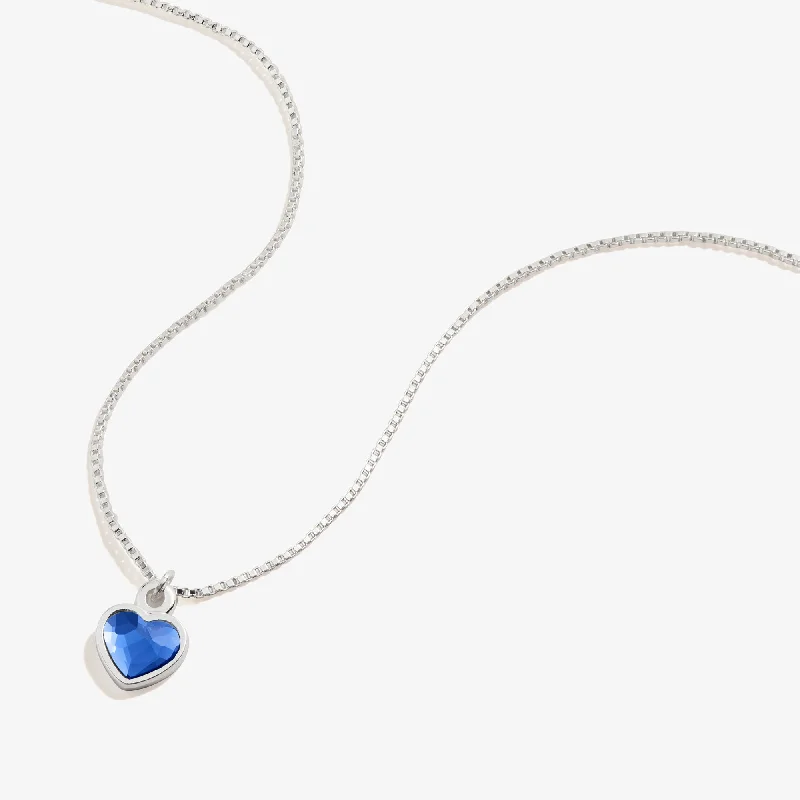 Elegant necklaces and pendants with infinity symbols for timeless designs-Sapphire Heart Necklace, September Birthstone