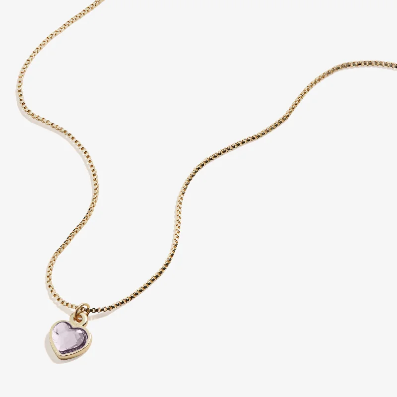 Best necklaces and pendants with intricate filigree for vintage-inspired elegance-June Birthstone Light Amethyst Heart Necklace