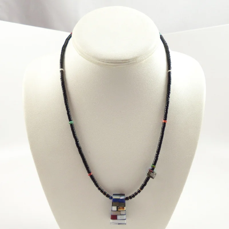 Best necklaces and pendants with intertwined designs for a symbol of unity-Inlay Reversible Necklace