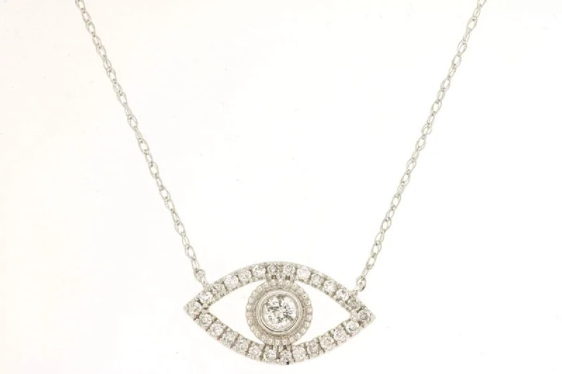 Beautiful necklaces and pendants with moonstone for an ethereal, mystical appearance-14K DIAMOND EYE PENDANT NECKLACE