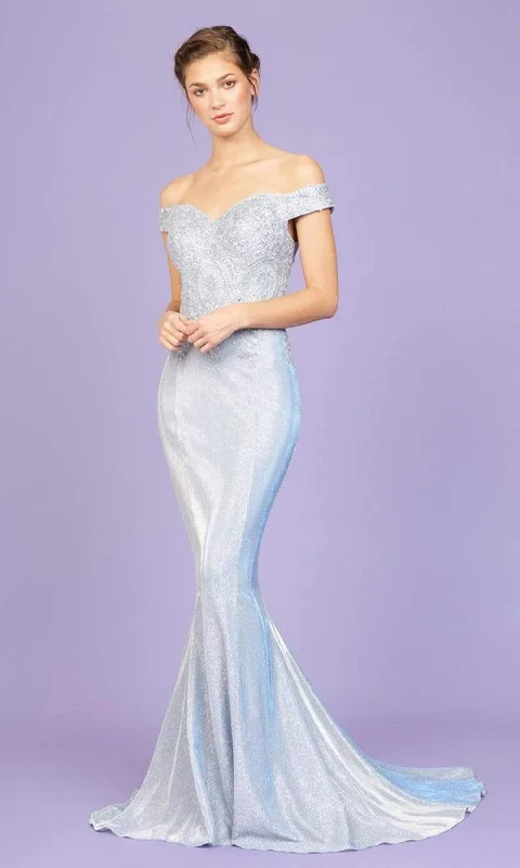 Plus size dresses featuring wrap styles are versatile -Eureka Fashion - 9306 Off Shoulder Mermaid Gown