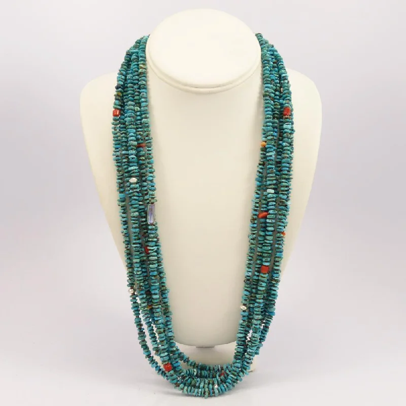 Best necklaces and pendants with vintage coin pendants for a unique accessory-Turquoise Bead Necklace