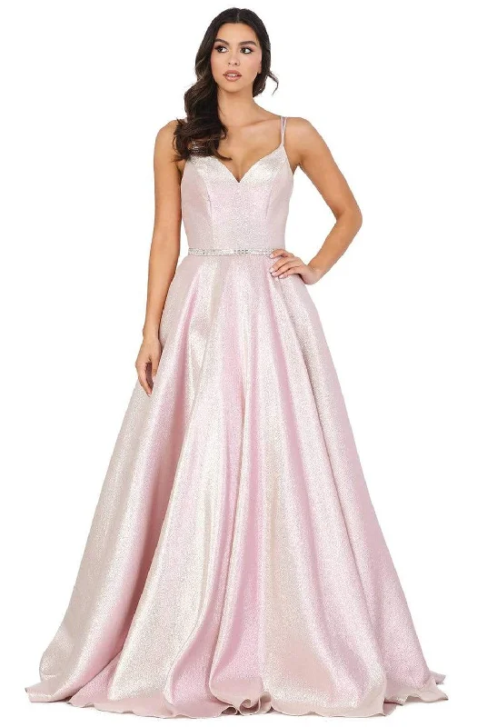 Plus size dresses for formal events look elegant -Dancing Queen - 2958 Sleeveless Crisscross Back A-Line Gown