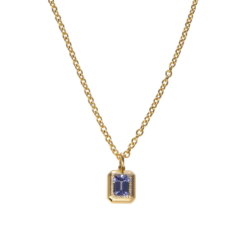 Necklaces and pendants with infinity love symbols for an eternal, romantic gesture-Goshwara Tanzanite & Diamond 18K Gold Pendant Necklace