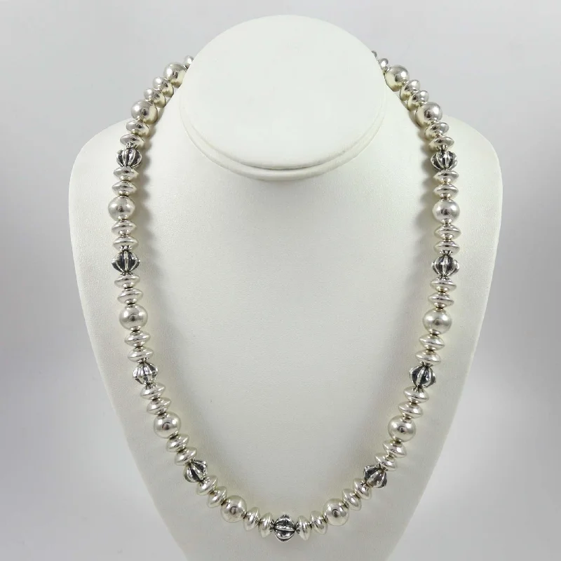 Best necklaces and pendants with heart-shaped designs for a romantic look-Silver Bead Necklace