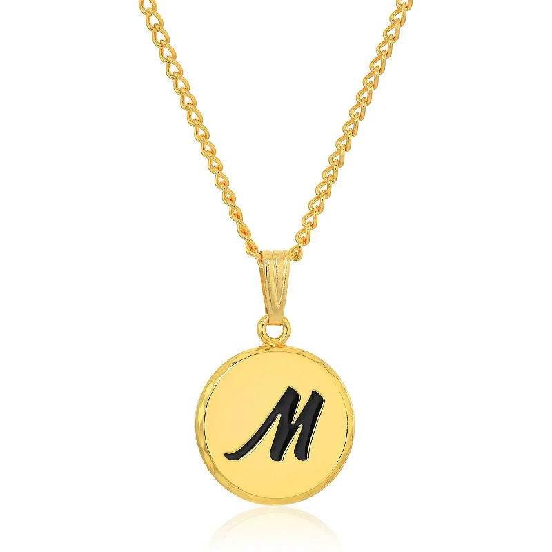 Unique necklaces and pendants with custom birthstone arrangements for personalization-Letter M Necklace, Halos & Glories