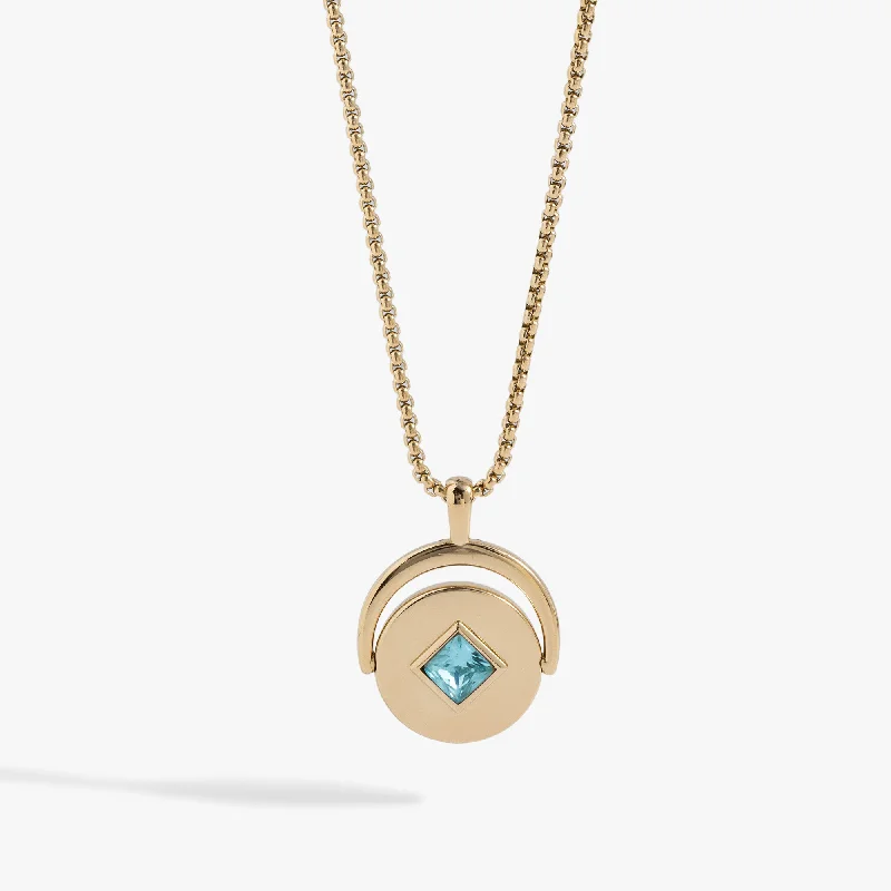 Best necklaces and pendants for everyday wear with minimalist designs-March Birthstone and Flower Flip Charm Necklace