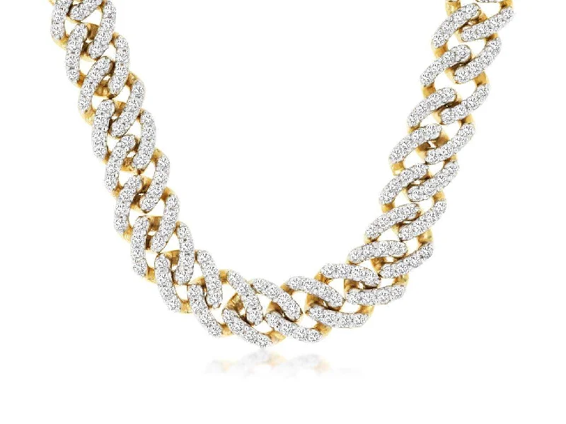 Trendy necklaces and pendants with statement pieces for a bold fashion statement-14K CURB LINK DIAMOND NECKLACE