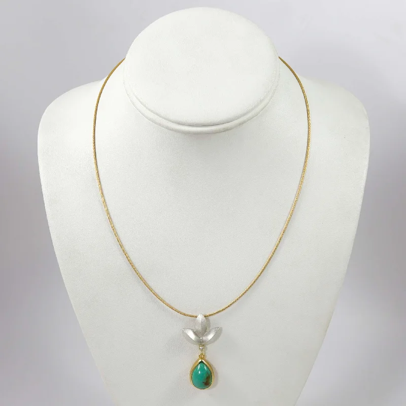 Best necklaces and pendants with black diamonds for an edgy, bold statement-Bisbee Turquoise Sweet Pea Blossom Necklace