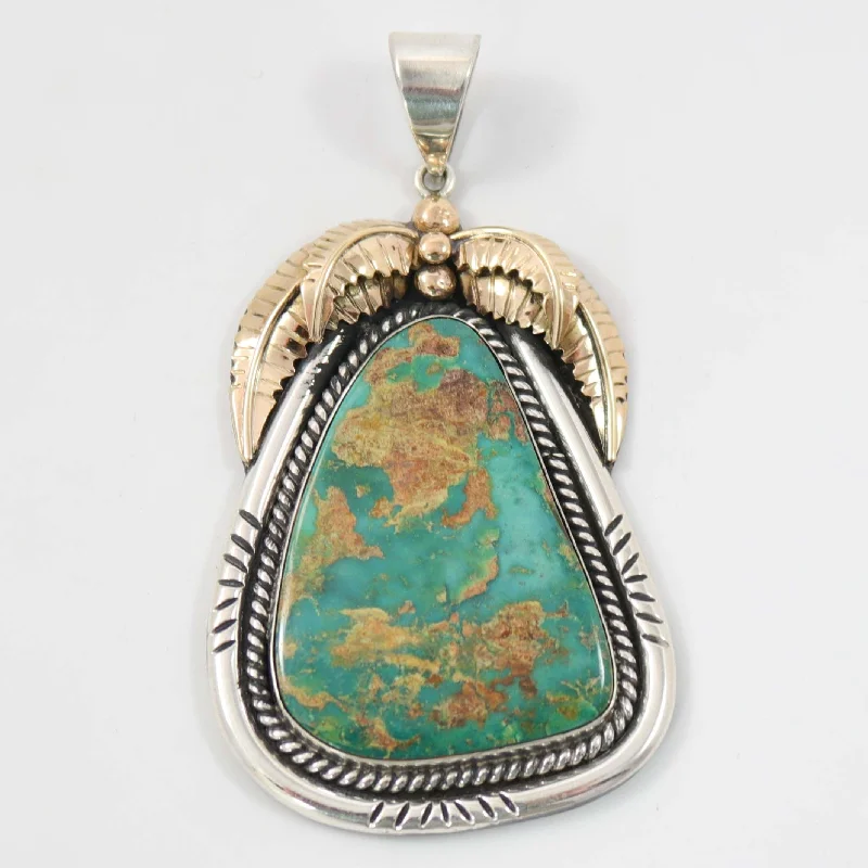 Best necklaces and pendants for weddings with matching designs for bride and groom-1980s Pilot Mountain Turquoise Pendant