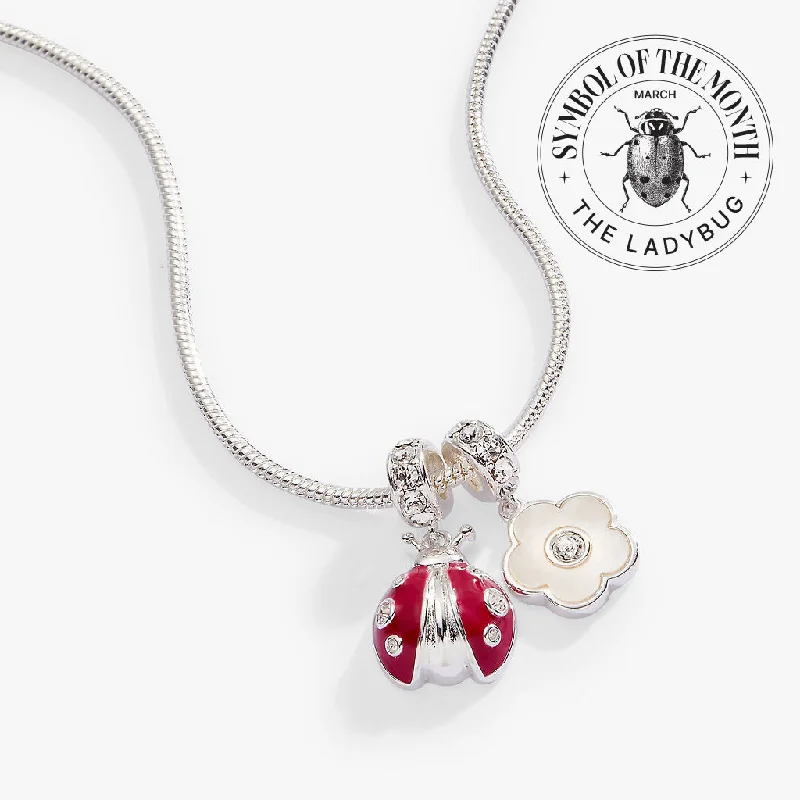 Necklaces and pendants with clear quartz for a pure and radiant look-Ladybug Adjustable Necklace