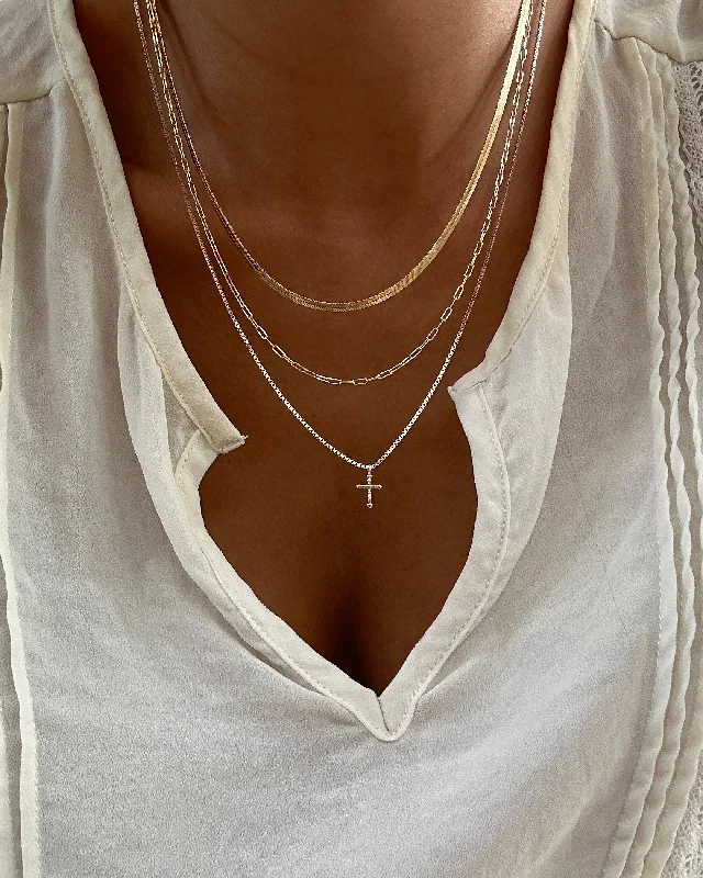 Necklaces and pendants with geometric pendants for a clean, contemporary design-Cross Necklace Set