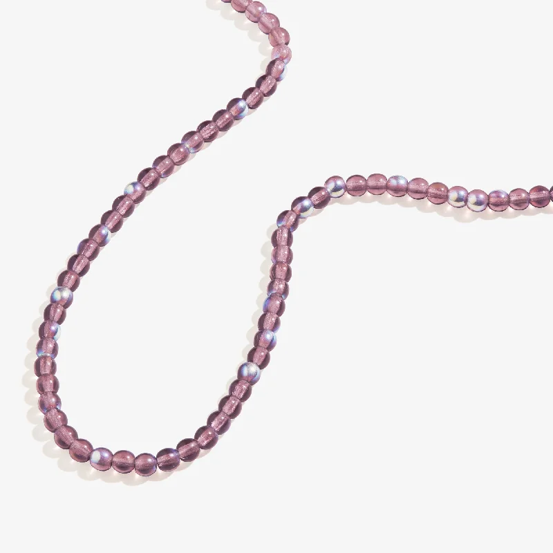 Trendy necklaces and pendants with geometric shapes for a modern aesthetic-Purple Lilac Beaded Necklace, Adjustable