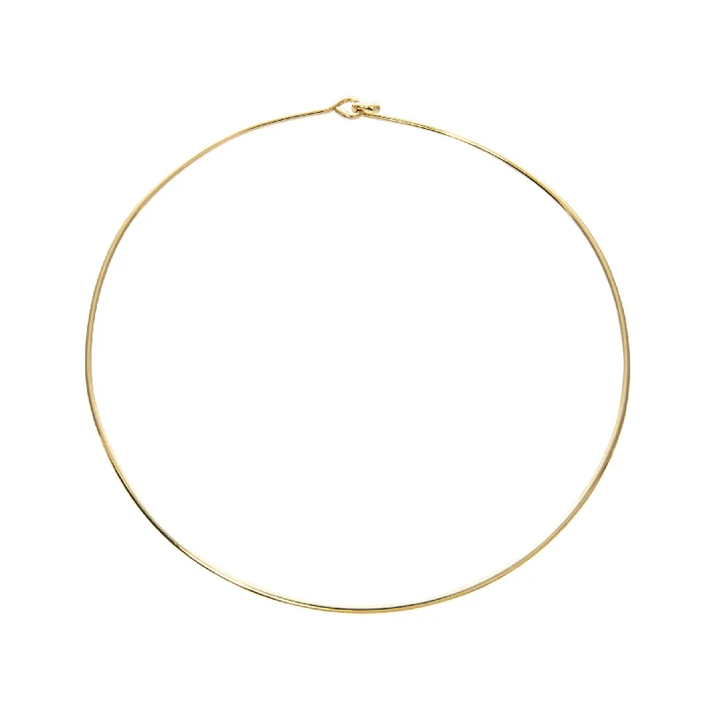 Best necklaces and pendants with glowing moonstone for an ethereal glow-Mazza 14K Yellow Gold 2mm Wire Collar Necklace