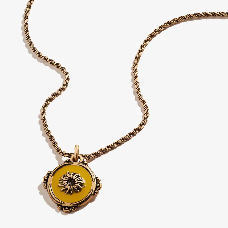 Best necklaces and pendants with adjustable chains for a customizable fit-Token of Adoration Sunflower Charm Necklace