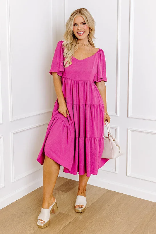 Plus size dresses with bold cuts make statements -Sweet Aroma Midi in Dark Blush Curves