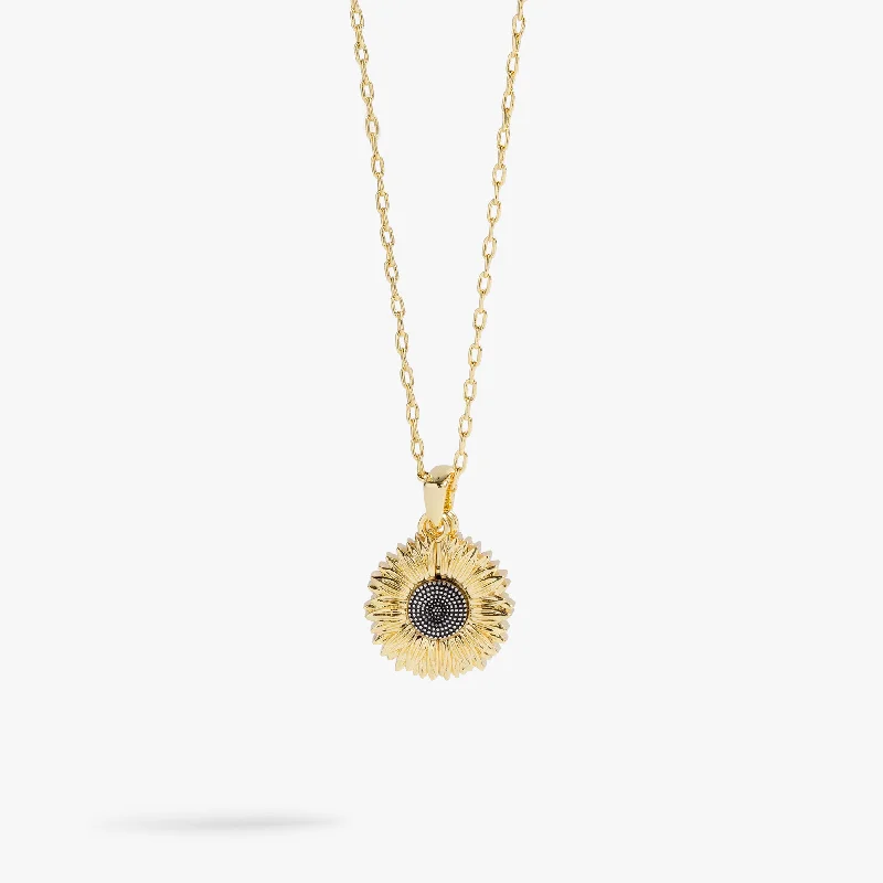 Best necklaces and pendants with gemstone clusters for a bold and colorful effect-Sunflower Mantra Necklace