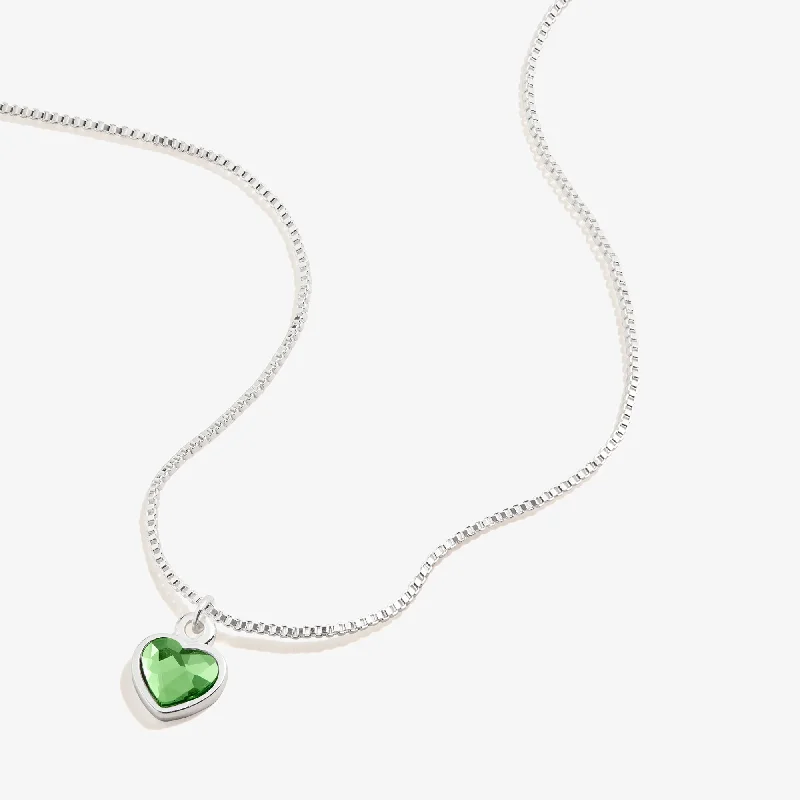 Necklaces and pendants with leaf-shaped designs for an earthy, organic feel-Peridot Heart Necklace, August Birthstone