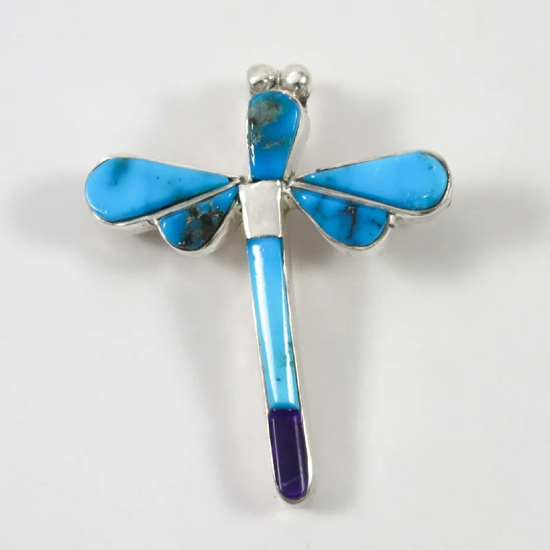 Stunning necklaces and pendants with ruby and diamond combinations for a luxurious effect-Morenci Turquoise Dragonfly Pin and Pendant