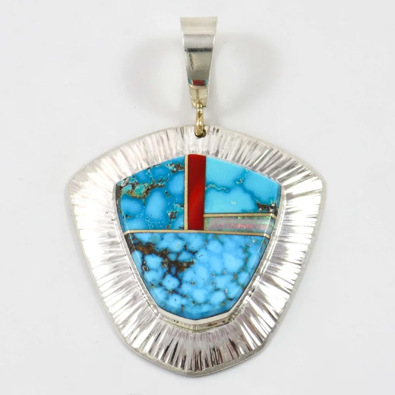 Necklaces and pendants with enamel accents for a colorful, eye-catching appearance-Ithaca Peak Turquoise Pendant