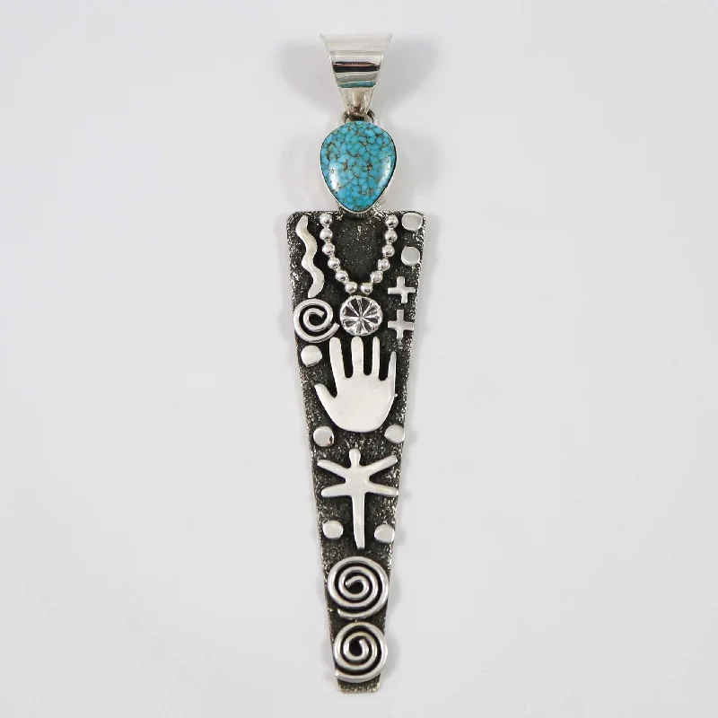 Necklaces and pendants with feather designs for a boho-chic, carefree vibe-Kingman Turquoise Pendant