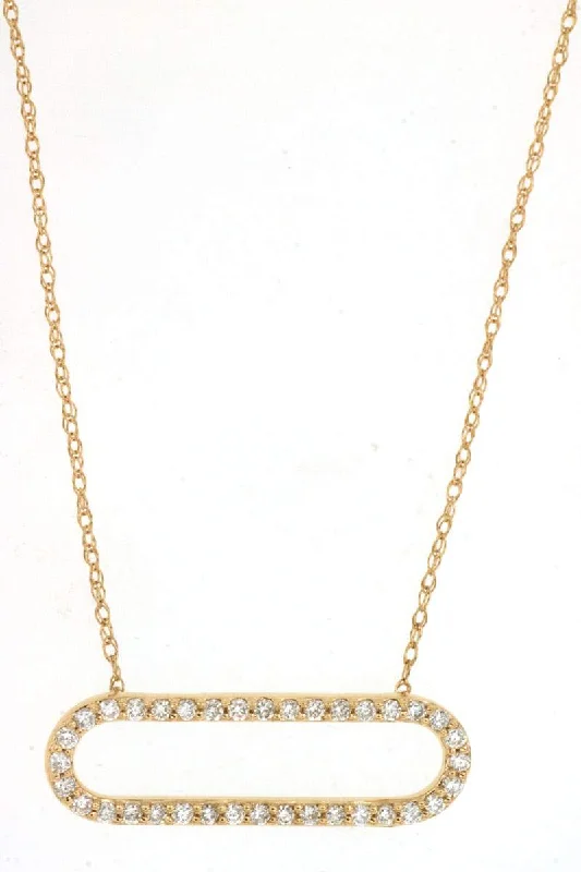 Trendy necklaces and pendants with geometric shapes for a modern aesthetic-14K DIAMOND PAPERCLIP LINK NECKLACE