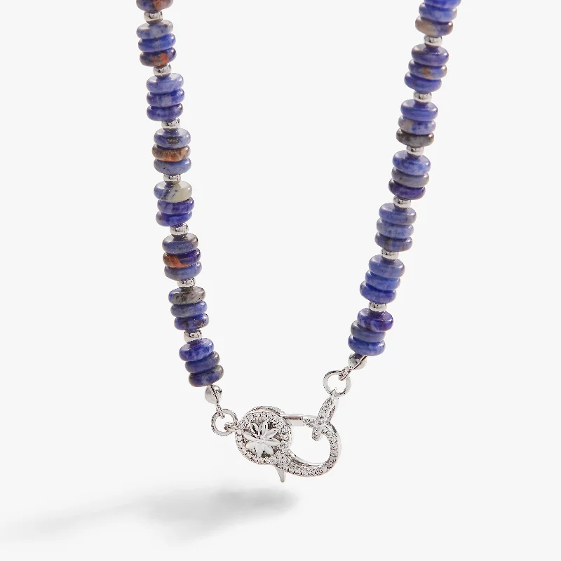 Necklaces and pendants with celestial starburst designs for a radiant look-Sodalite Carabiner Necklace