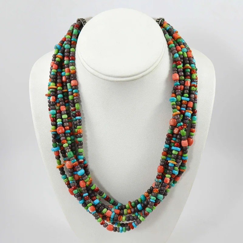 Best necklaces and pendants with seashell designs for a tropical, beachy vibe-Multi-Stone Bead Necklace